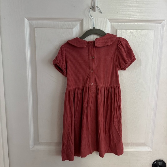 Kate Quinn Modal Ribbed Pink Peter Pan Collar Dress - Picture 3 of 3